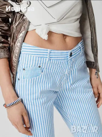S.Oliver Летен памучен панталон. Бял. Син. , снимка 4 - Панталони - 50437079