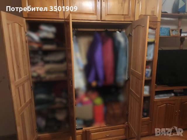 Холна секция - гардероб + ТВ шкаф, снимка 4 - Секции и витрини - 52704515