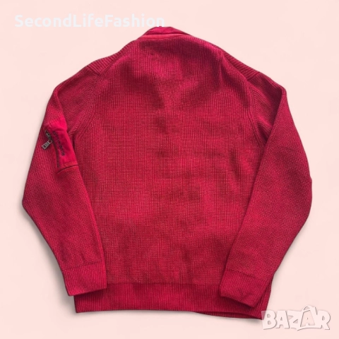 Blue Willi’s Дания мъжка жилетка пуловер с цип, размер XL, червен, памук, снимка 7 - Блузи - 52815256