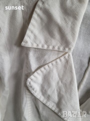 бяло ленено сако,100 % лен - 46 размер, снимка 9 - Сака - 45429480