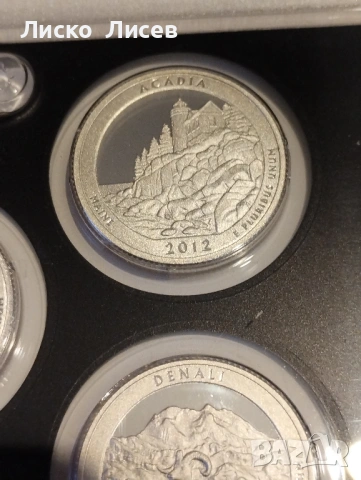САЩ сет 5 броя 1/4 долар мат-гланц 2012г. сребро, снимка 11 - Нумизматика и бонистика - 53464969