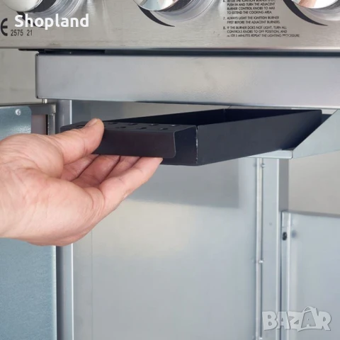 Газов грил от неръждаема стомана с махащи се плотове – 6 горелки за професионално готвене на открито, снимка 4 - Барбекюта - 51230765