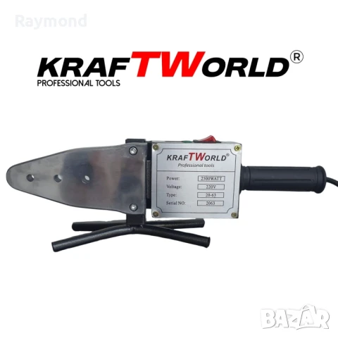 Поялник за полипропиленови тръби Ф20–63 мм KraftWorld 2500W Лепачка за ППР + ножица и ръкавици, снимка 2 - Поялници и запояване - 51072026