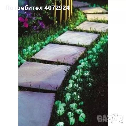 Светещи, декоративни, цветни градински камъни 100бр., снимка 2 - Декорация за дома - 45381668