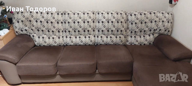 Продавам ъглова холна гарнитура с лежанка, снимка 2 - Дивани и мека мебел - 52815856