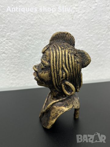 Африканска бронзова скулптура. №5601, снимка 3 - Колекции - 46459638