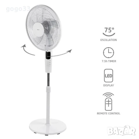 Вентилатор 16'' Diplomat с дист. управление, таймер, снимка 6 - Вентилатори - 50446173