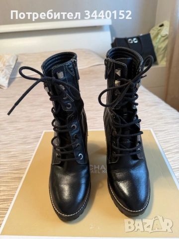 Дамски кожени боти Michael Kors №36 – черни, като нови, снимка 4 - Дамски боти - 54012710