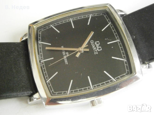 НОВ Q&Q, quartz 38mm x 38mm; височина 6,8мм!, снимка 2 - Мъжки - 50493066