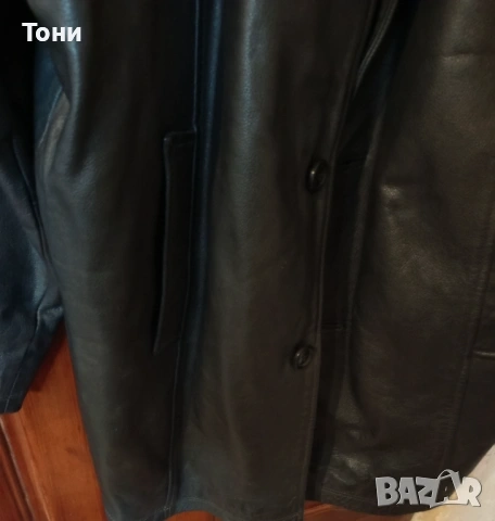 Ново Мъжко Зимно Яке с Яка Изцяло от Естествена Кожа L, снимка 4 - Якета - 53661384