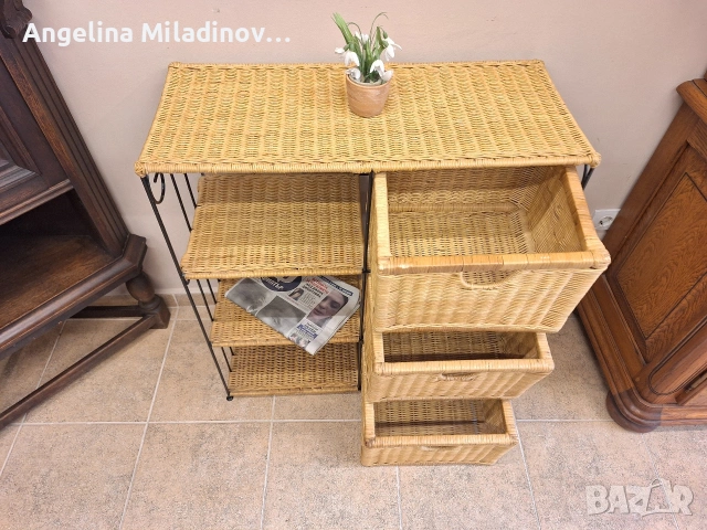 Етажерки и масичка от ратан, снимка 4 - Етажерки - 53825511