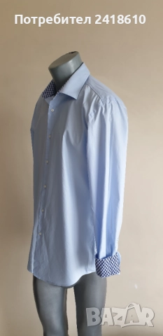 Hugo Boss H - HAND - kent-C3-214 Organic Cotton Slim Fit Mens Size 41 - L - 16  НОВО! ОРИГИНАЛ! Мъжк, снимка 7 - Ризи - 51906648