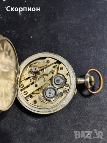 Швейцарски джобен часовник с посребрени капаци 1925г. - 10 РУБИНА, снимка 15 - Джобни - 49866321