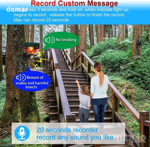 KINGCOO Соларна аларма със 360° сензор за движение и LED мигаща стробоскопична предупредителна лампа, снимка 3 - Други стоки за дома - 51943847