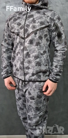 Eкип Nike Tech Fleece Сив Камуфлаж [S - XL]