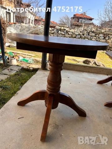 Кръгла дървена маса, снимка 4 - Маси - 53745606