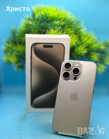 ГАРАНЦИОНЕН!!! Apple iPhone 15 Pro, 128GB, 5G, Natural Titanium , снимка 1