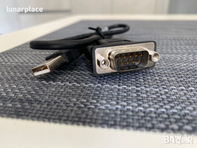 Кабел адаптор USB към RS232, 9 pin serial port, снимка 1 - Кабели и адаптери - 45155703