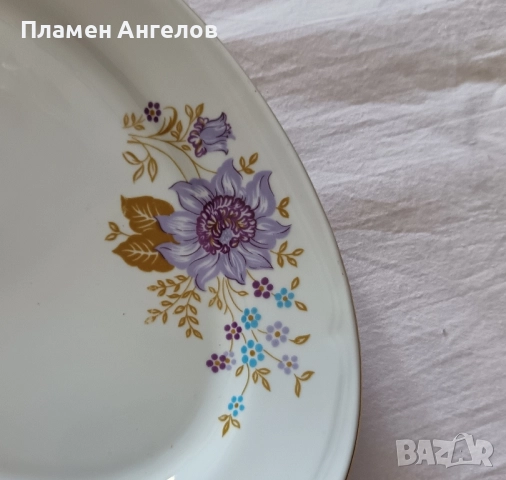 Стар български порцелан-плато. , снимка 2 - Сервизи - 51462181