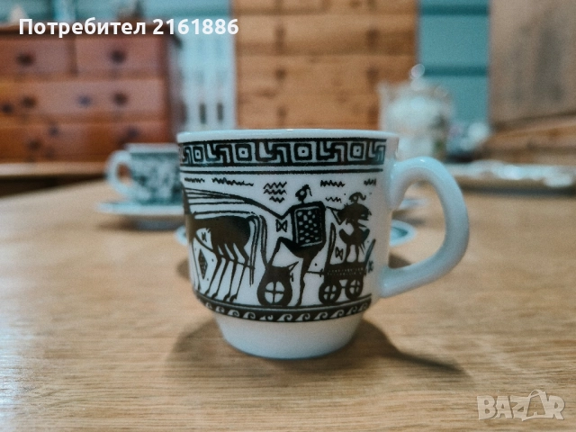 Сервиз за гръцко( варено) кафе, ръчна изработка , снимка 4 - Сервизи - 52321417