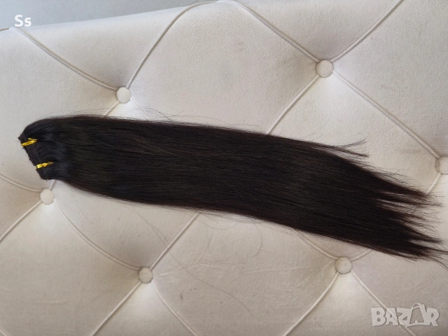 тъмно кестенява коса на треса 50гр. , снимка 2 - Аксесоари за коса - 53915330