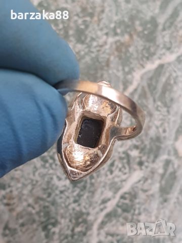 Сребърен пръстен с Марказити, снимка 6 - Пръстени - 45959724