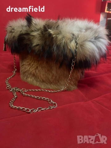 Чанта от 3 вида естествен косъм и кожа