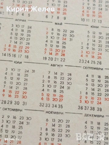 Старо календарче СПОРТ ТОТО много красиво за КОЛЕКЦИЯ ДЕКОРАЦИЯ 11286, снимка 5 - Колекции - 51234124