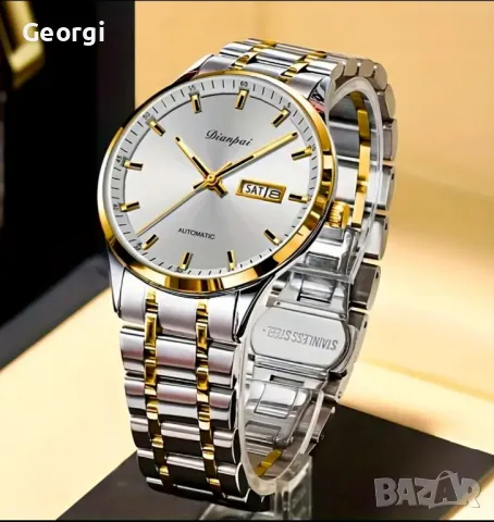 Мъжки автоматичен, класически и стилен ръчен часовник DianpaI Gold Elegant*, снимка 4 - Мъжки - 49657036