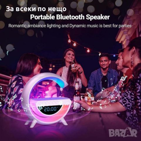 RGB Интелигентна Bluetooth LED Лампа BT-3401 с Безжично Зарядно и Множество Функции, снимка 4 - Друга електроника - 45811487