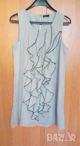 Сива рокля жабо, снимка 3 - Рокли - 50513288