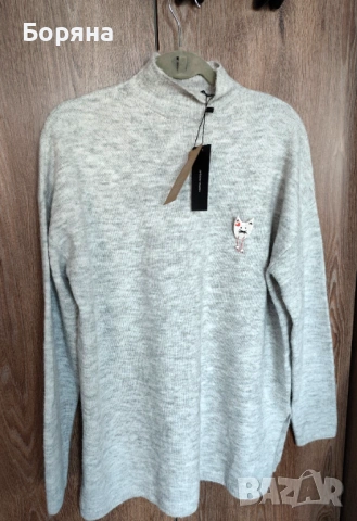Vero Moda нов с етикет пуловер-поло с брошка, снимка 9 - Блузи с дълъг ръкав и пуловери - 53724693