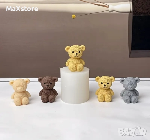 3D плюшено мече Силиконов молд форма за свещи гипс сапун смола фондан за декорация на торта , снимка 2 - Форми - 51995026