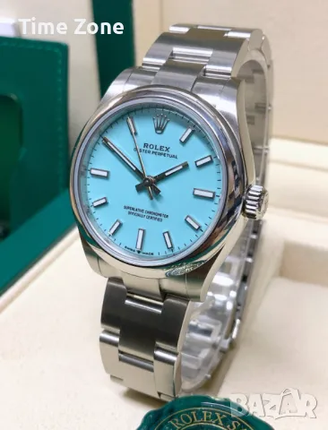 Rolex Oyster Perpetual 36mm Steel Tiffany Blue Dial Automatic Дамски Различни Варианти, снимка 3 - Дамски - 48183241