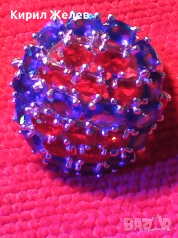 Ефектен сребърен пръстен тип Коктейлен с Рубини и Сапфири за официални събития 51788, снимка 15 - Пръстени - 53003800