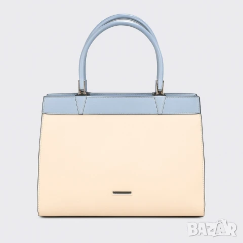 Модерна дамска чанта с двуцветен дизайн, снимка 5 - Чанти - 50682620