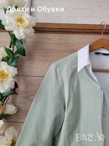 Естествена кожа яке мента HEMA, снимка 2 - Якета - 54096001