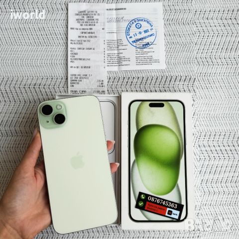 НОВ❗️ 24М ГАРАНЦИЯ❗️iPhone 15 Plus Лизинг от 58лв/м / Green / 128гб зелен, снимка 1 - Apple iPhone - 46139828