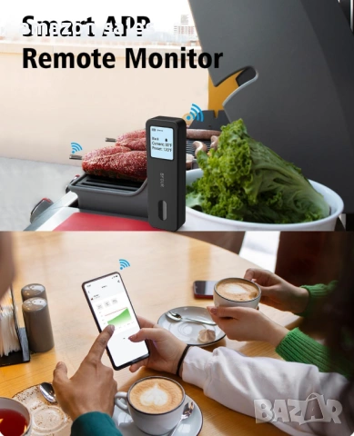 Безжичен Smart термометър за месо BFOUR BF-30 с голям LCD дисплей,100 м безжично управление, снимка 9 - Барбекюта - 54089056