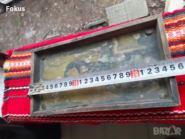 Стара домашна икона - ръчно рисувана върху дъска, снимка 6 - Антикварни и старинни предмети - 53279238