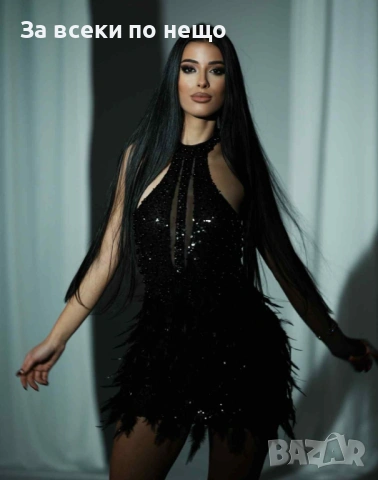 Дамска Елегантна Къса Официална Рокля За Специални Поводи - 2 Цвята Код Roni13, снимка 8 - Рокли - 53807531