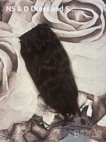 Естествена кестенява коса 100 грама 35см, снимка 4 - Аксесоари за коса - 45297819