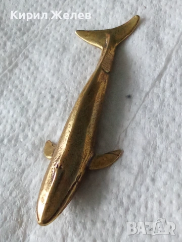 Бронзова фигурка статуетка на кит 52736, снимка 3 - Антикварни и старинни предмети - 53221046