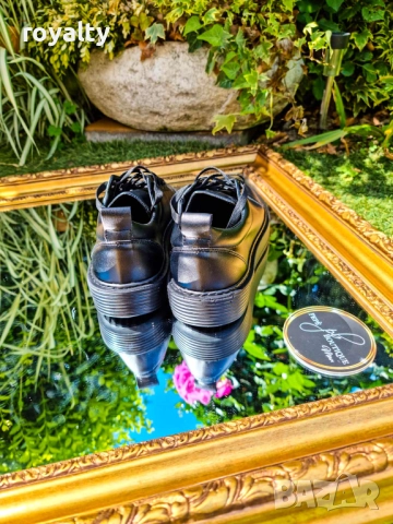 ЕСТЕСТВЕНА КОЖА Черни Мъжки Кецове , снимка 2 - Маратонки - 52279486