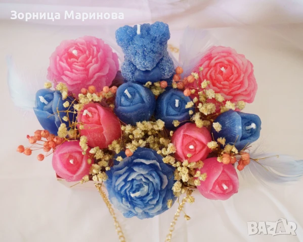 Ароматни букети от свещи, ръчна изработка , снимка 11 - Декорация за дома - 50673775