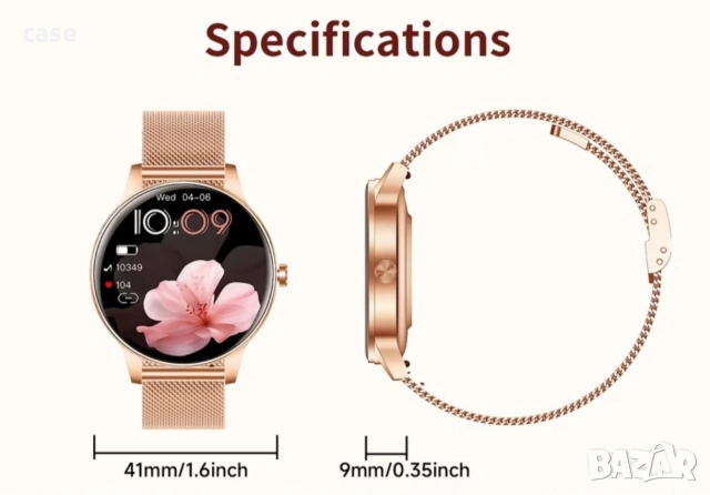 Елегантен дамски смарт часовник с две каишки 7дни батерия, снимка 2 - Друга електроника - 54010792