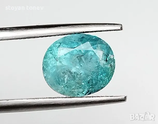 Пленяващ турмалин с цвят Параиба - 1.68кт. НОВ! Сертификат!, снимка 3 - Колиета, медальони, синджири - 43973691