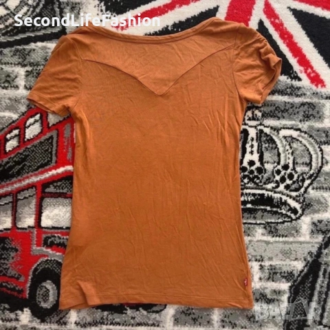 Дамска тениска Levi Strauss & Co, кафява, 100% вискоза LEVI'S размер XS, снимка 5 - Тениски - 53155586