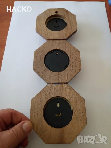 Метеорологична Станция от Махагон ТЕРМОМЕТЪР,ХИДРОМЕТЪР И БАРОМЕТЪР, снимка 5 - Други - 51316684