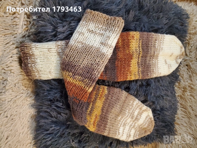 Ръчно плетени мъжки чорапи размер 40, снимка 7 - Мъжки чорапи - 41762545
